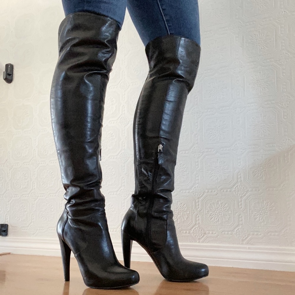 Nine West Over The Knee Leather Boots
